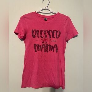 Next Level Apparel “Blessed Mama” Pink T-Shirt
